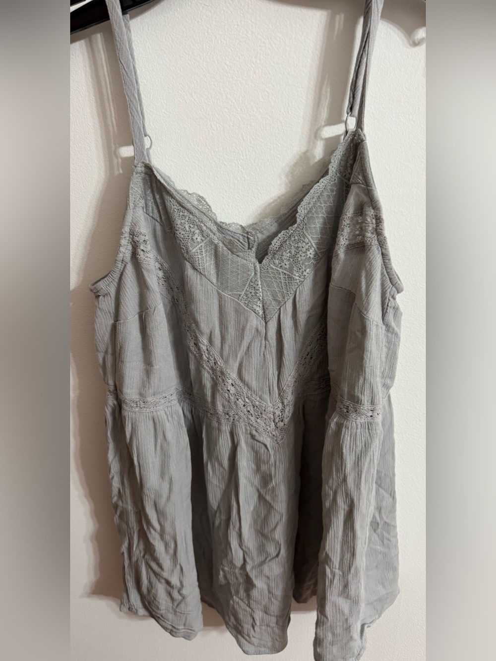 Torrid Light Gray Lace-Trim Slip Dress - Picture 4 of 4